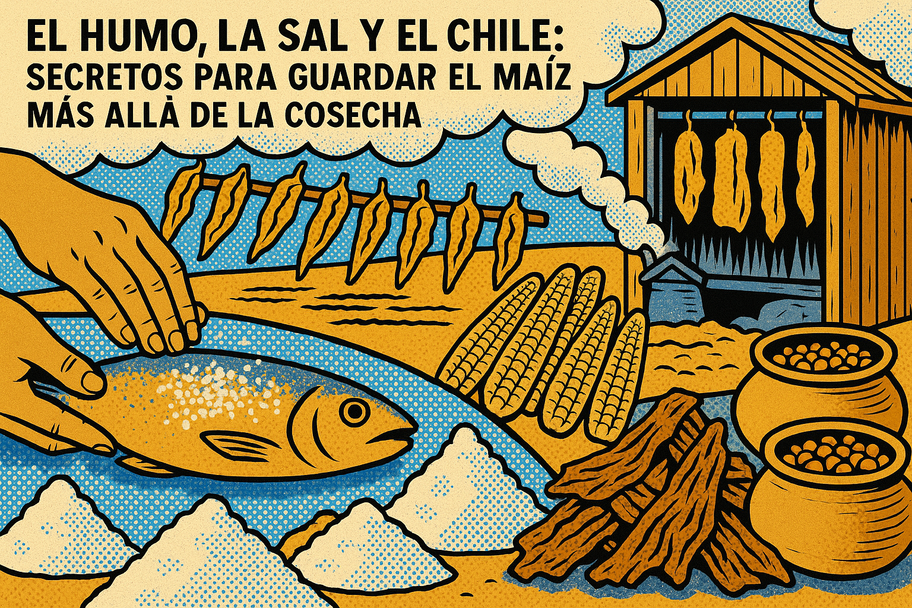 El humo, la sal y el chile: secretos para guardar el maíz más allá de la cosecha