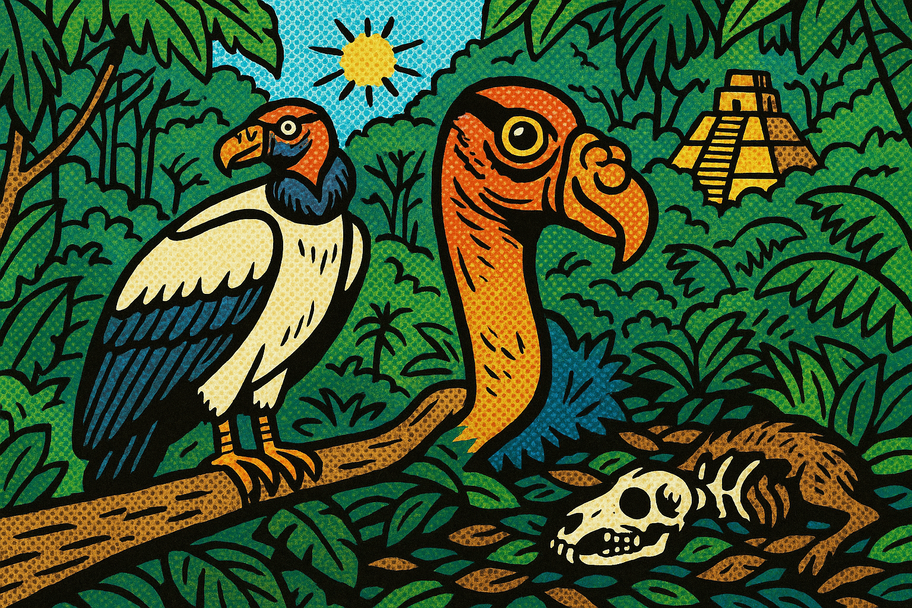 El zopilote rey: el ave que manda en la carroña de la selva sin mancharse una pluma